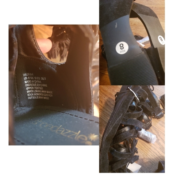 'HAZIRAH' FLAT Black GLADIATORS SUEDE Sandals Sz 8 - Picture 2 of 2